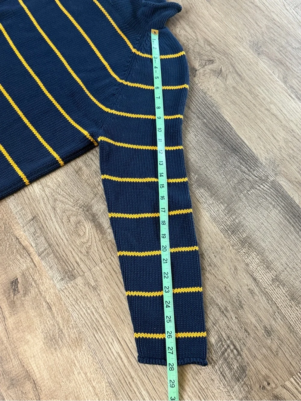 J.Crew 2025 1988 Rollneck Stripe Sweater Navy Gold NWT Men’s Small Cotton